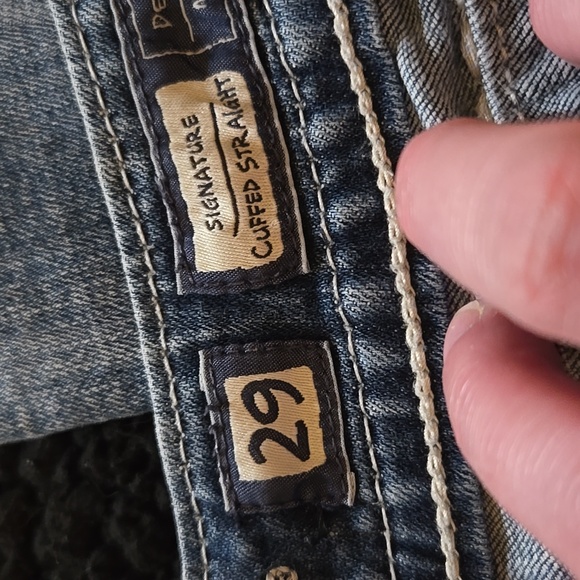 Miss Me Denim Jeans with Embellished Pockets Cuffed Straight - Picture 3 of 11